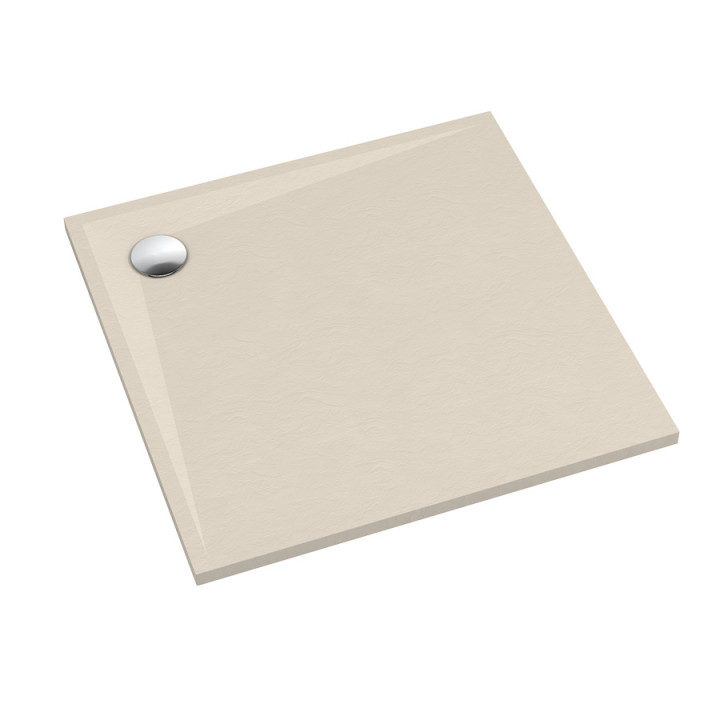 Schedline Brodzik kompozytowy Stabilsound Plus® Libra Cashmere Stone 80x80x3 cm, kwadratowy, Gwarancja 15 lat